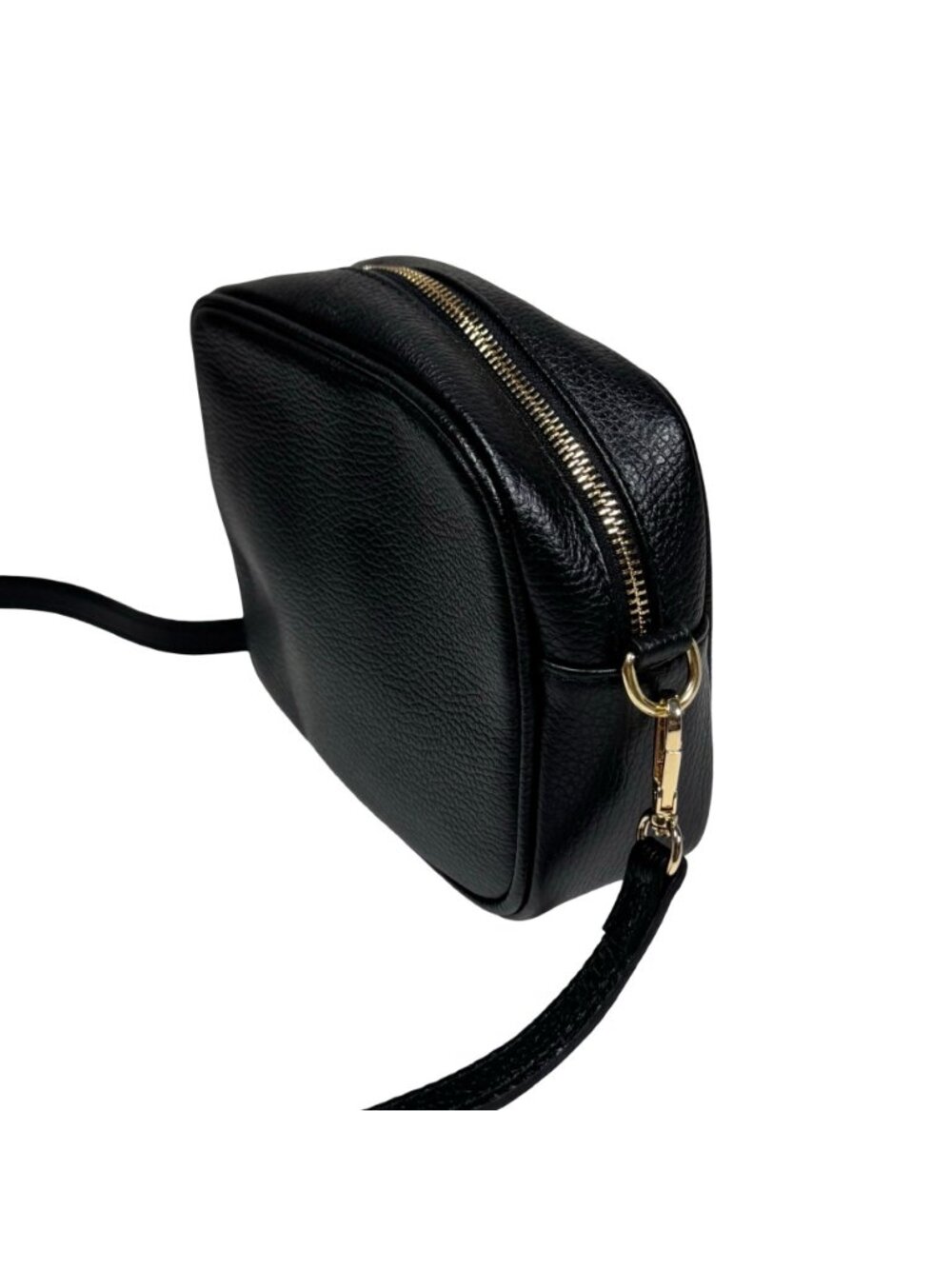 Borse in Pelle Italian Leather Crossbody Camera Bag Black Tassel Preppy - Picture 7 of 16